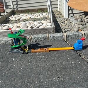 Kids Toy Track Set with Green and Blue Features